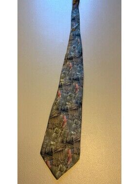 Stonehenge 100% Silk Wall Street Themed Tie Made in USA